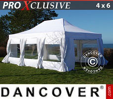Event tent 4x6 m White, incl. 8 sidewalls & decorative...