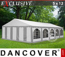 Event tent 5x12 m PVC, Grey/White