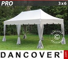 Event tent 3x6 m Latte, incl. 6 decorative curtains