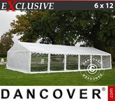 Event tent 6x12 m PVC, White, Panorama