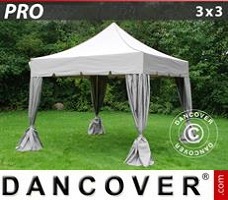 Event tent 3x3 m Latte, incl. 4 decorative curtains