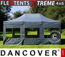 Event tent 4x6 m Grey, incl. 8 sidewalls